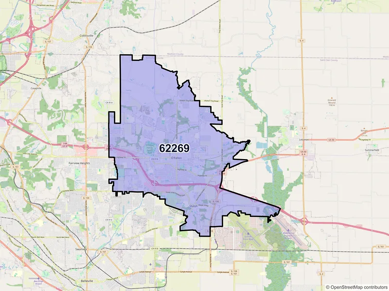 Map of ZIP Code 62269 — O Fallon, IL