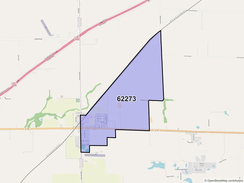 Map of Pierron, Illinois and ZIP codes