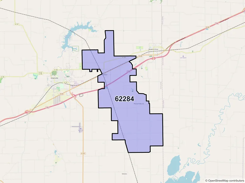 Map of ZIP Code 62284 — Smithboro, IL