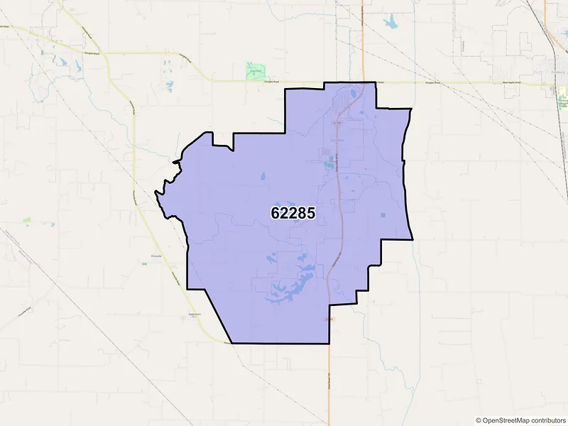 Map of ZIP Code 62285 — Smithton, IL