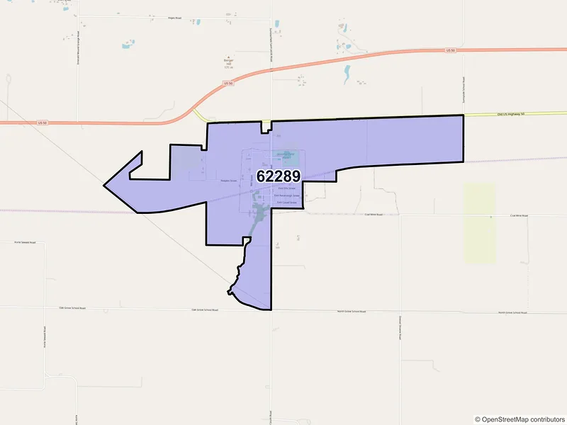 Map of Summerfield, Illinois and ZIP codes