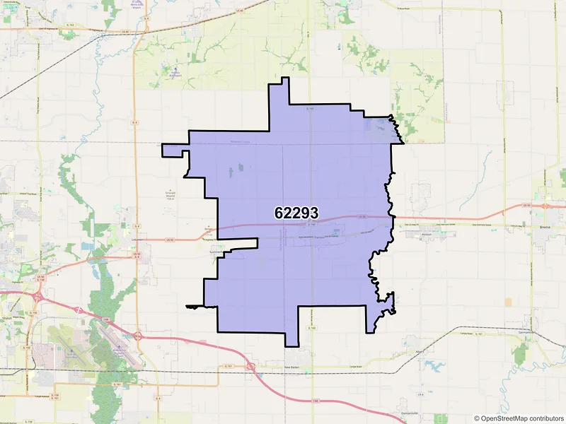 Map of ZIP Code 62293 — Trenton, IL