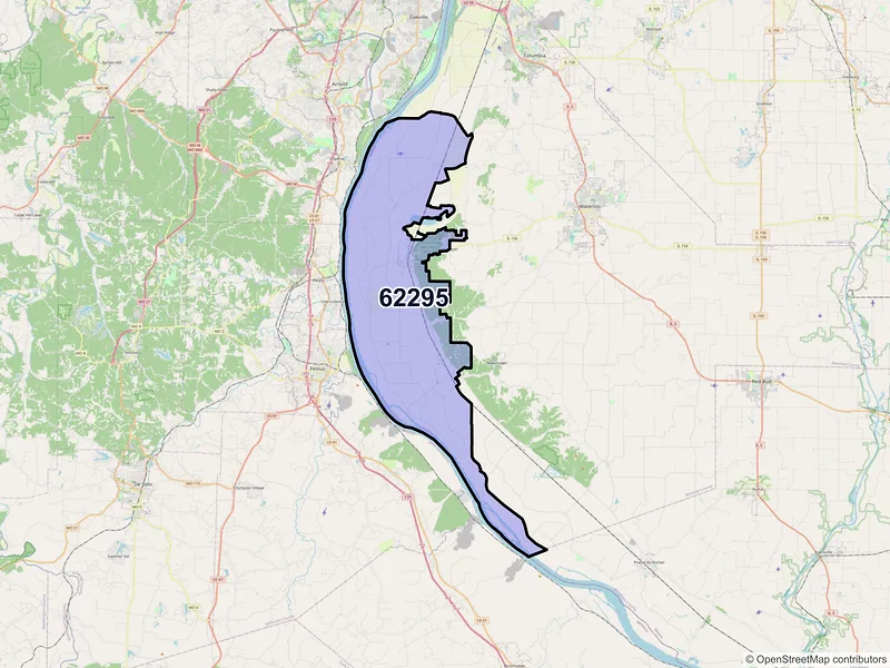 Map of ZIP Code 62295 — Valmeyer, IL