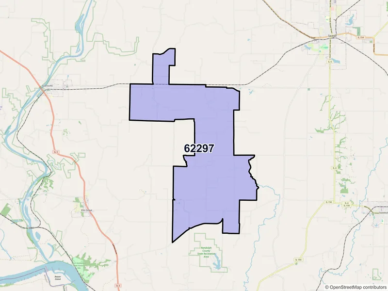 Map of ZIP Code 62297 — Walsh, IL