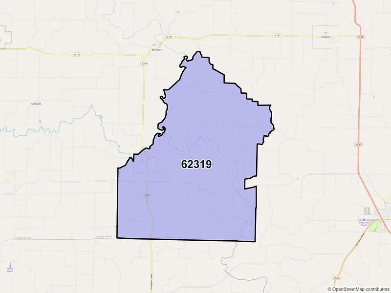 Map of Camden, Illinois and ZIP codes
