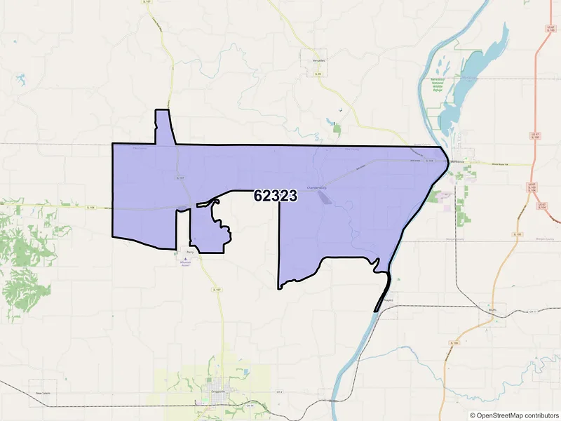 Map of ZIP Code 62323 — Chambersburg, IL