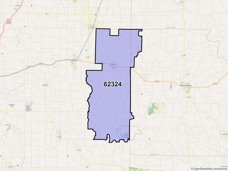 Map of Clayton, Illinois and ZIP codes