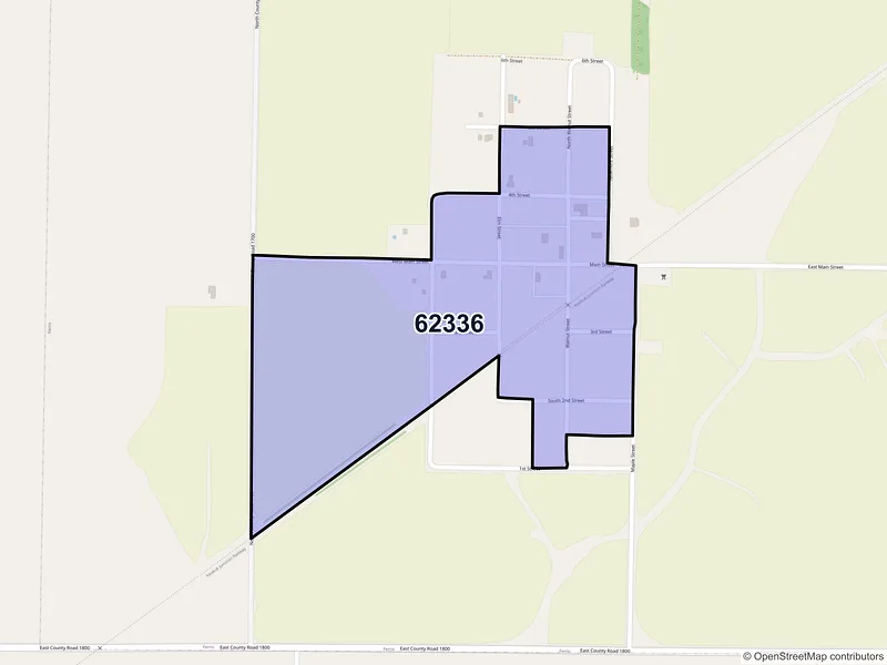 Map of Ferris, Illinois and ZIP codes