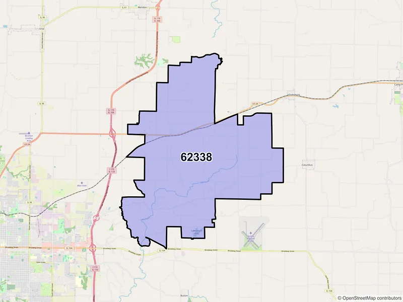 Map of Fowler, Illinois and ZIP codes