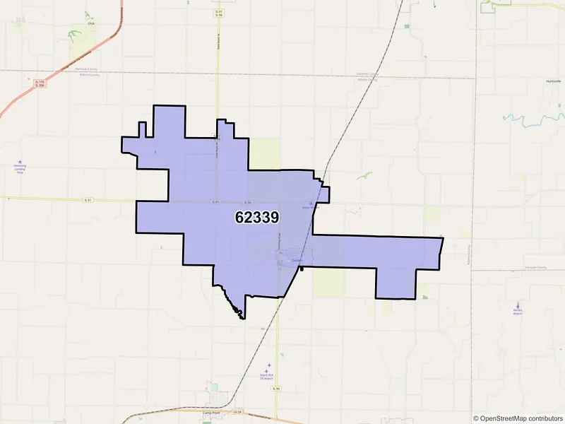 Map of ZIP Code 62339 — Golden, IL