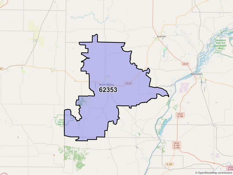 Map of ZIP Code 62353 — Mount Sterling, IL