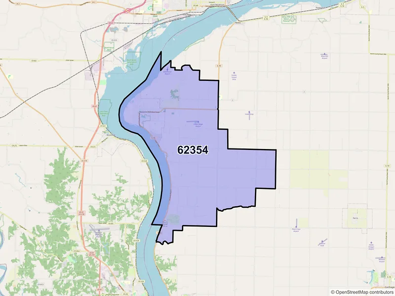 Map of ZIP Code 62354 — Nauvoo, IL
