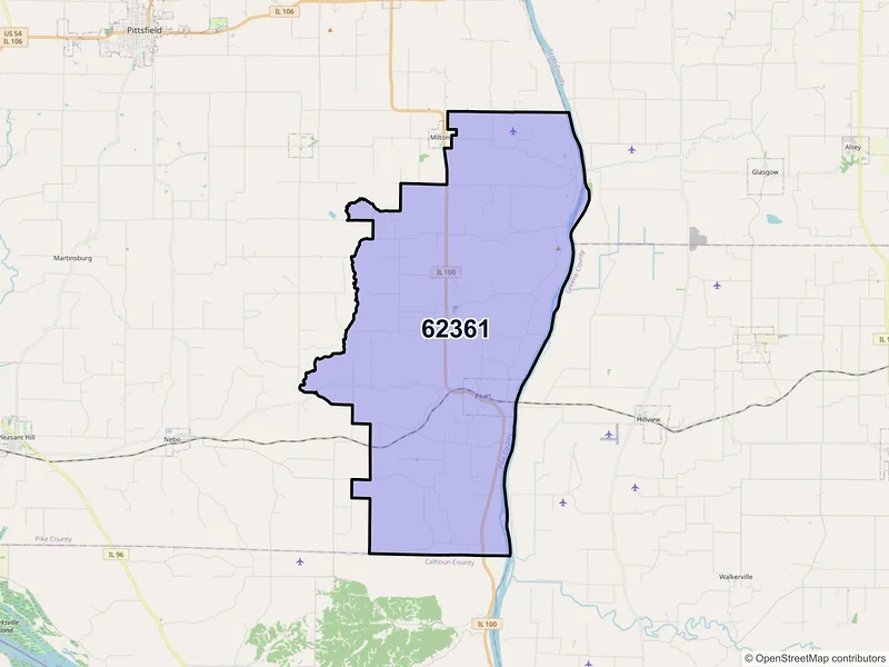 Map of ZIP Code 62361 — Pearl, IL