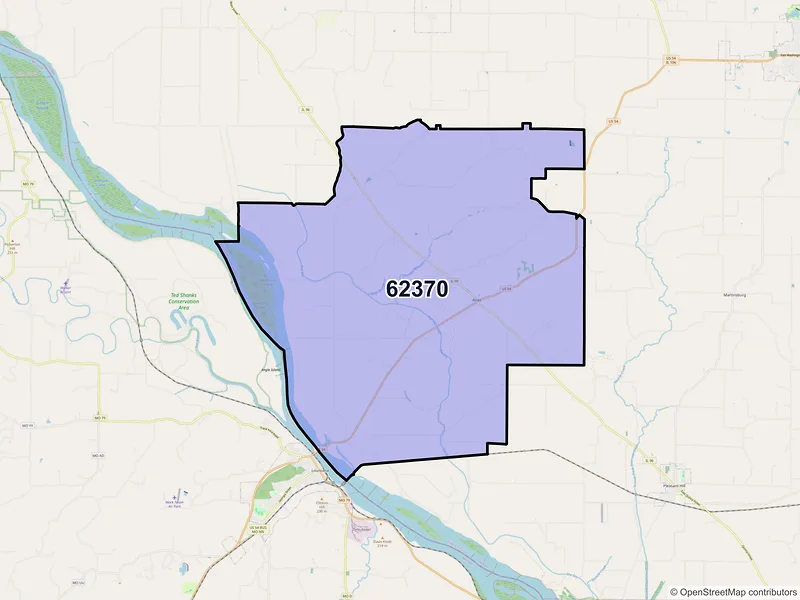 Map of ZIP Code 62370 — Rockport, IL