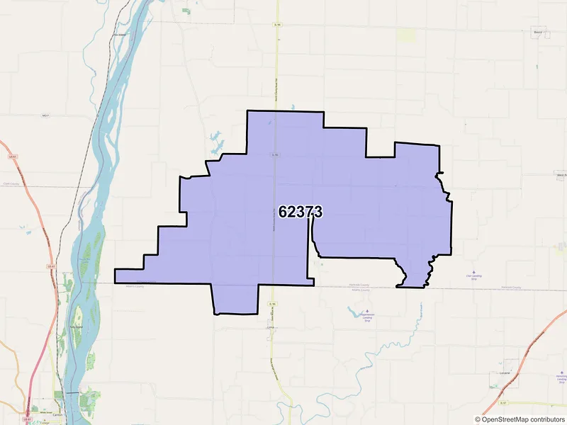 Map of ZIP Code 62373 — Sutter, IL