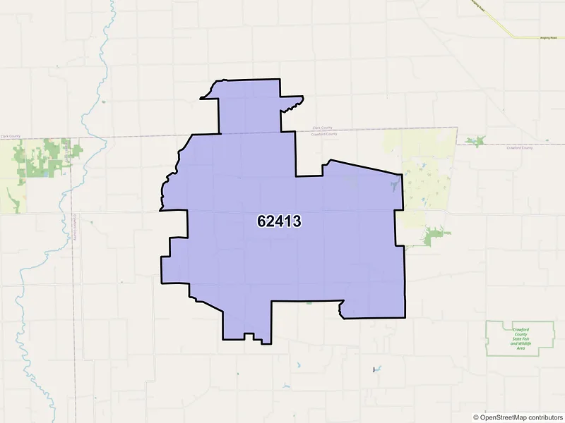 Map of ZIP Code 62413 — Annapolis, IL