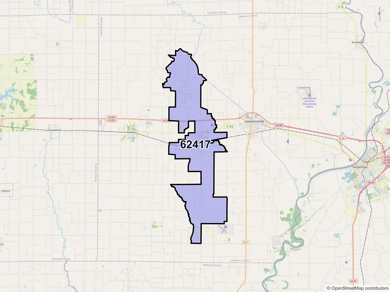 Map of Bridgeport, Illinois and ZIP codes