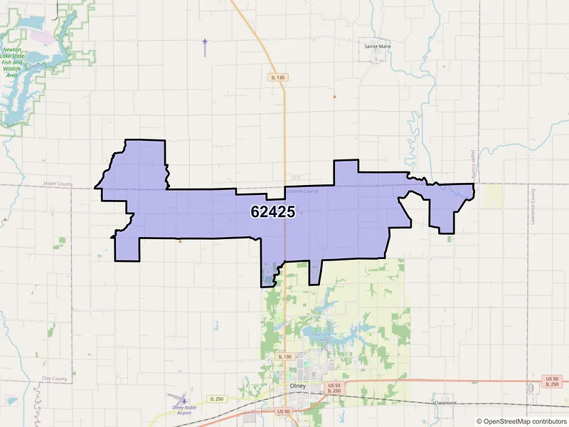 Map of ZIP Code 62425 — Dundas, IL