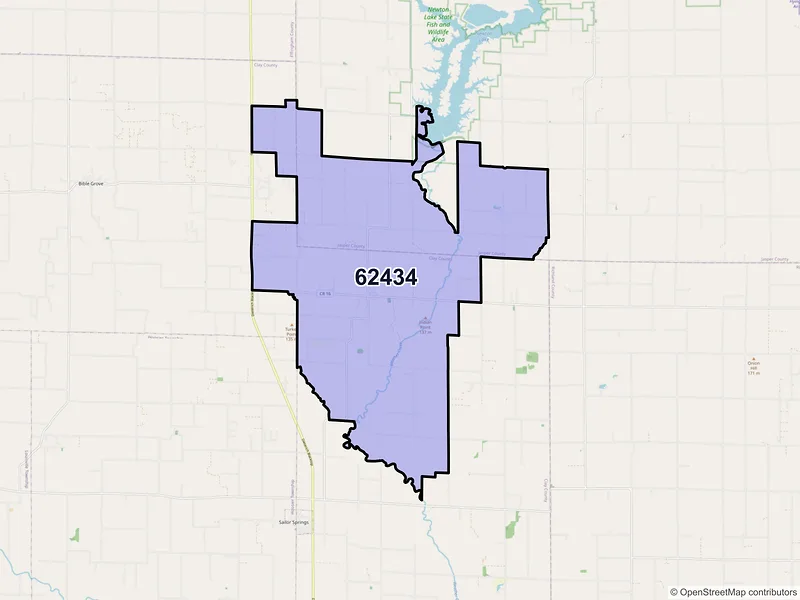 Map of ZIP Code 62434 — Ingraham, IL