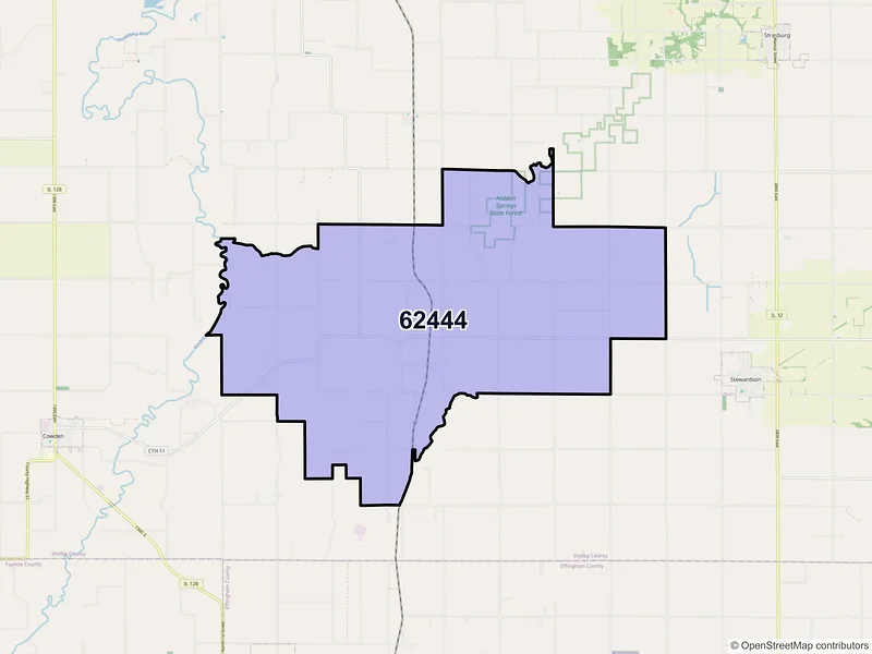 Map of ZIP Code 62444 — Mode, IL