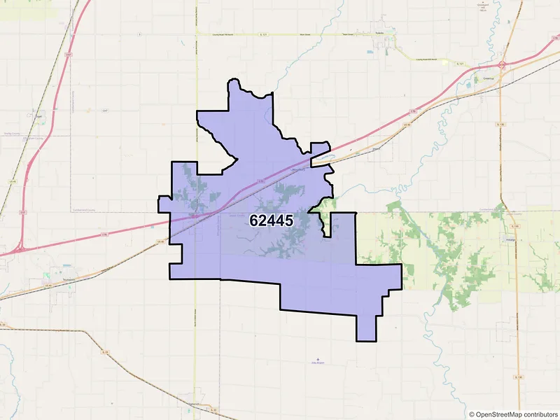 Map of ZIP Code 62445 — Montrose, IL