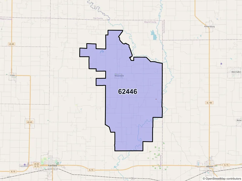 Map of ZIP Code 62446 — Mount Erie, IL