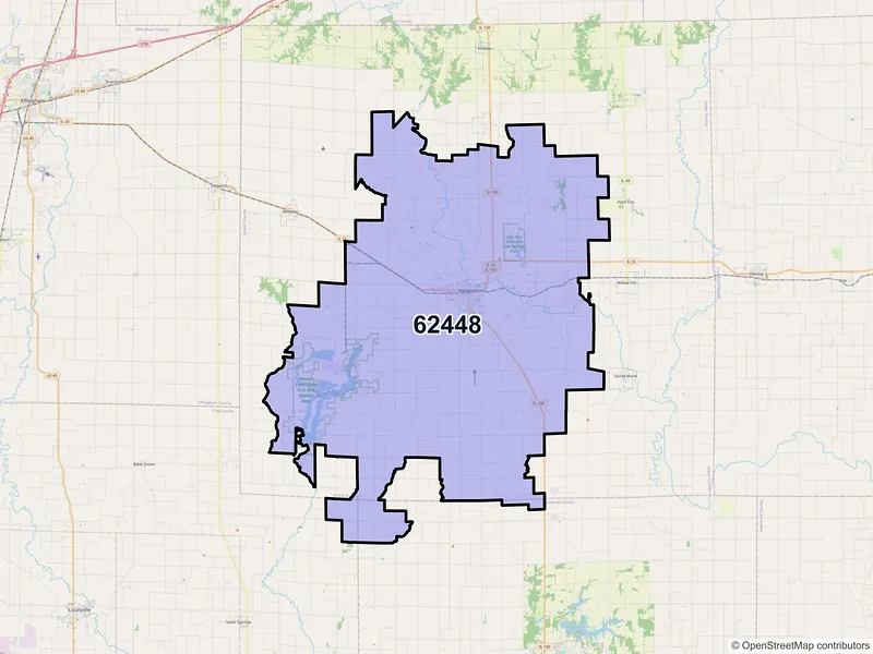 Map of ZIP Code 62448 — Newton, IL