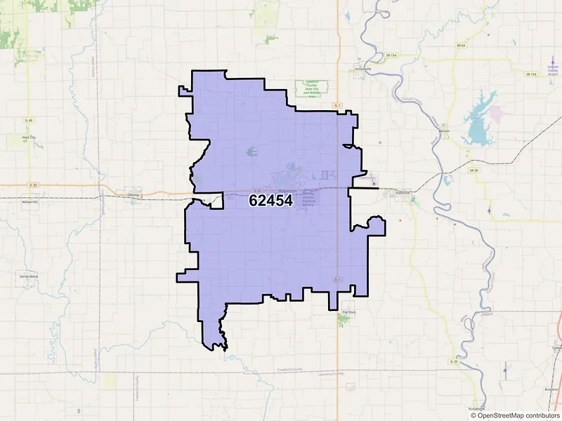 Map of Robinson, Illinois and ZIP codes