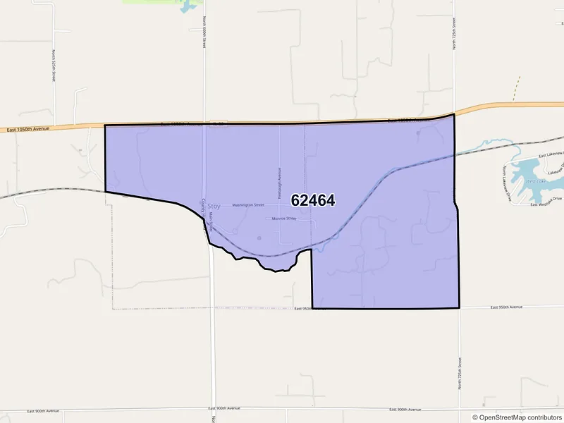 Map of Stoy, Illinois and ZIP codes