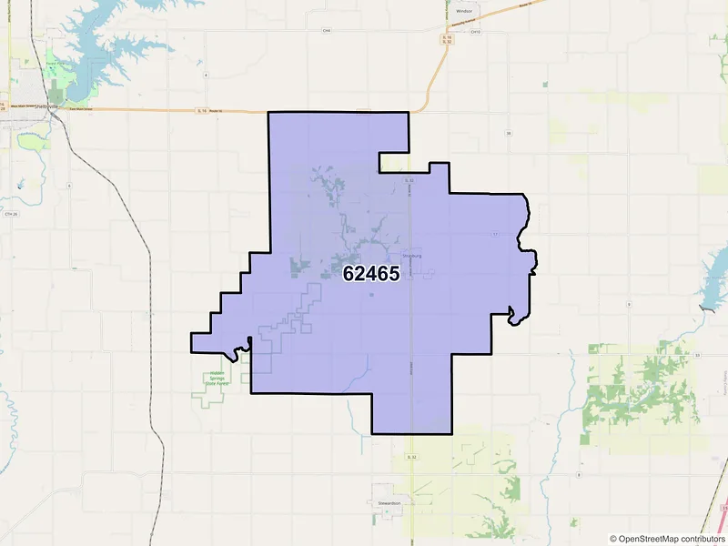 Map of Strasburg, Illinois and ZIP codes