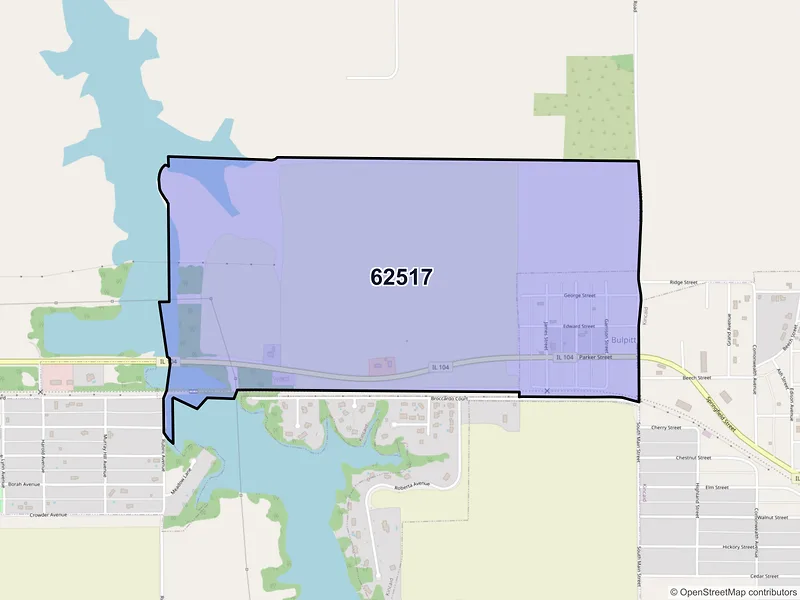 Map of ZIP Code 62517 — Bulpitt, IL