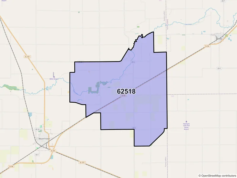 Map of Chestnut, Illinois and ZIP codes