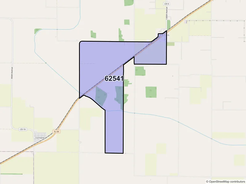 Map of Lake Fork, Illinois and ZIP codes