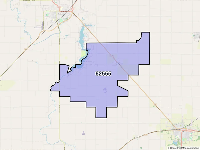 Map of ZIP Code 62555 — Owaneco, IL