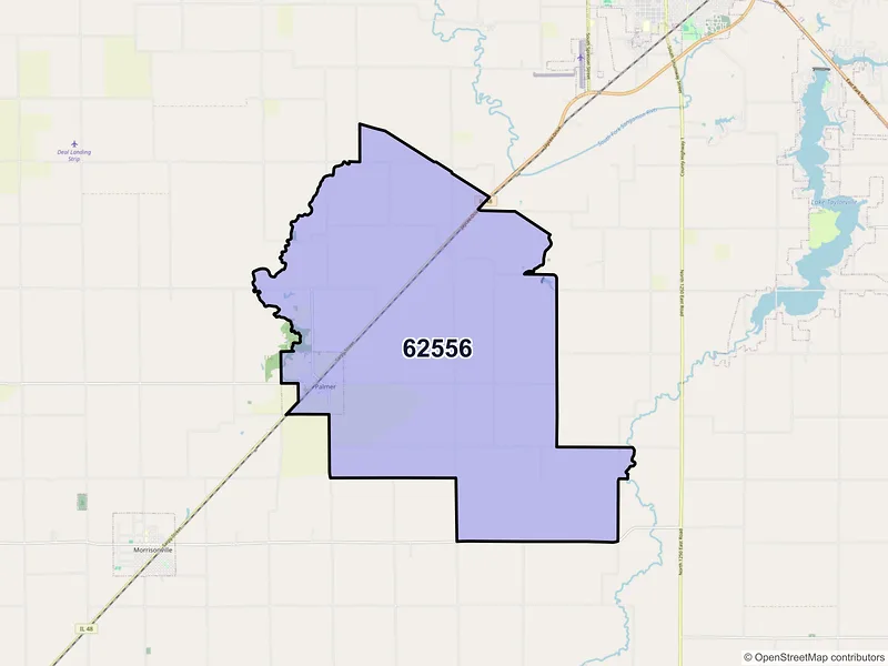 Map of ZIP Code 62556 — Palmer, IL