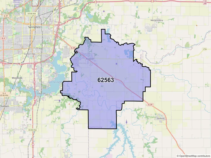 Map of ZIP Code 62563 — Rochester, IL