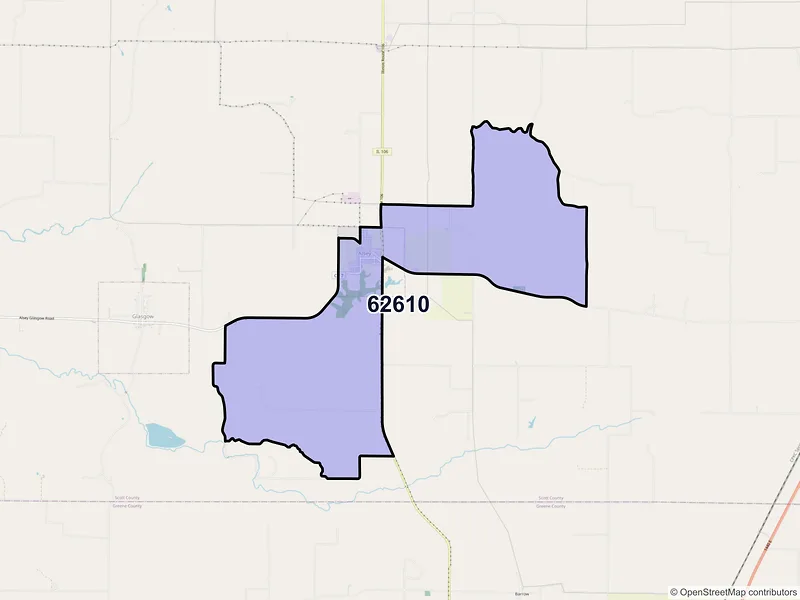 Map of Alsey, Illinois and ZIP codes