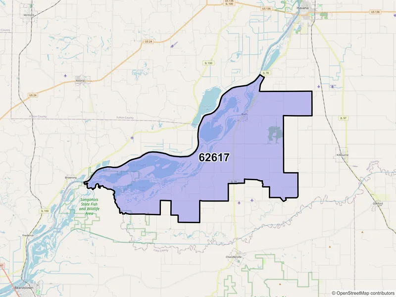 Map of ZIP Code 62617 — Bath, IL