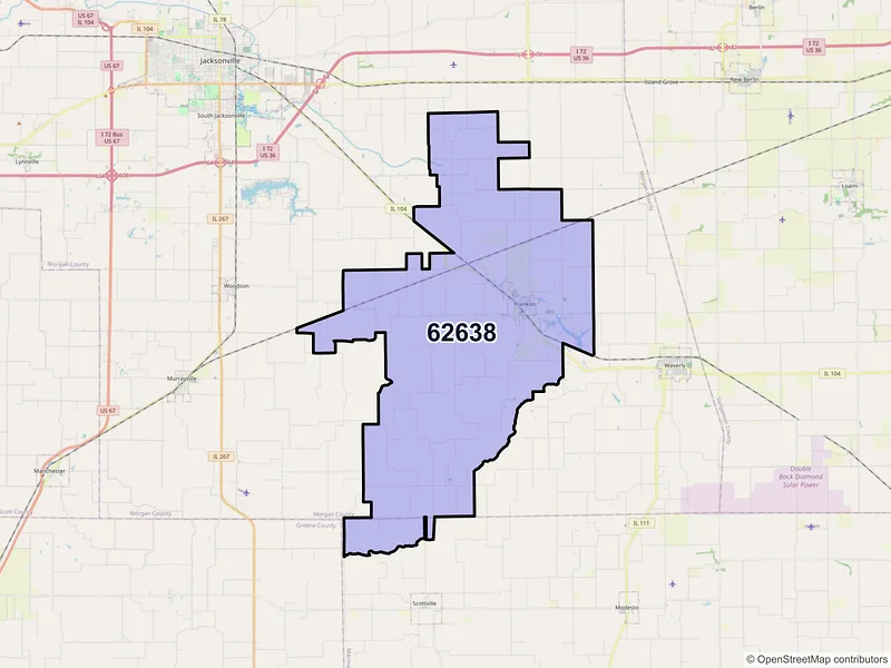 Map of ZIP Code 62638 — Franklin, IL