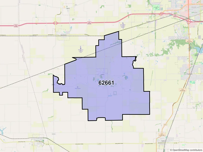 Map of ZIP Code 62661 — Loami, IL