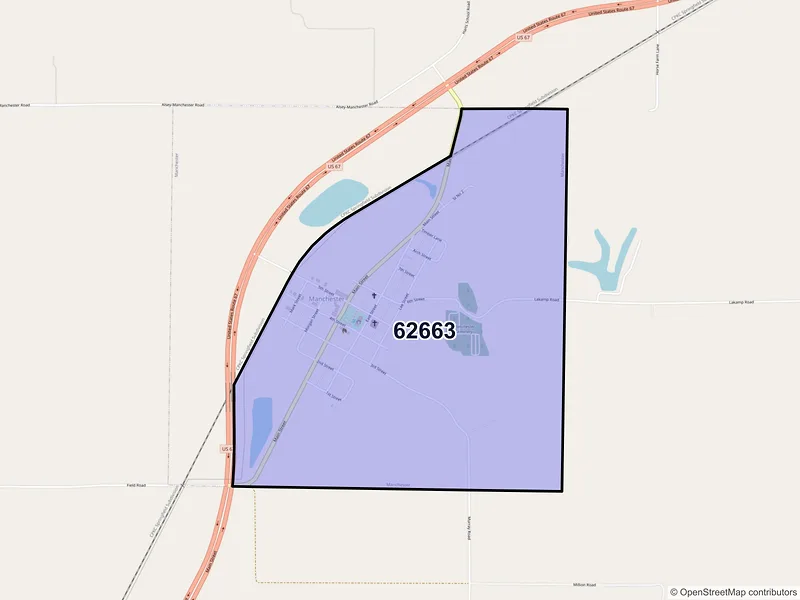 Map of Manchester, Illinois and ZIP codes