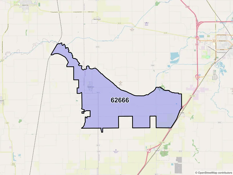 Map of ZIP Code 62666 — Middletown, IL