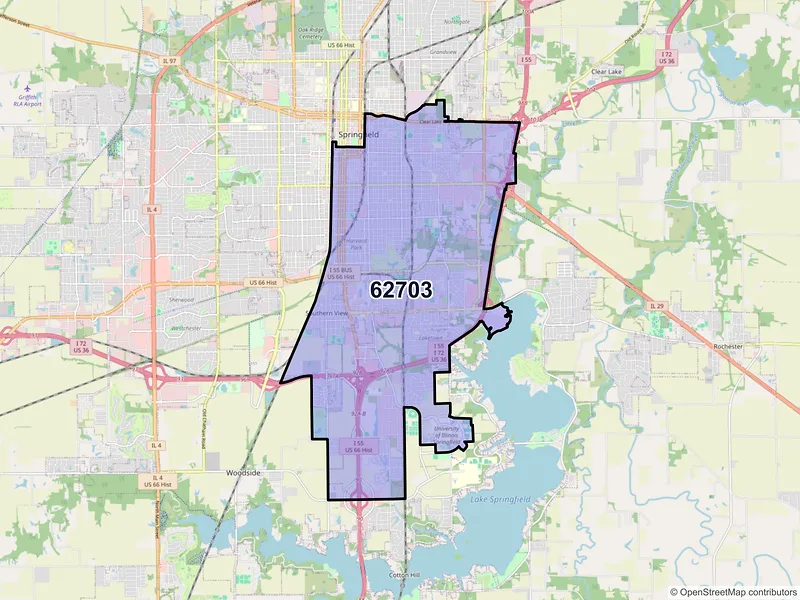 Map of ZIP Code 62703 — Springfield, IL