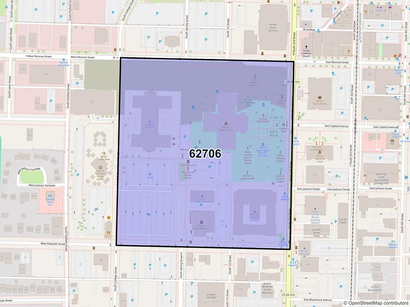 Map of ZIP Code 62706 — Springfield, IL