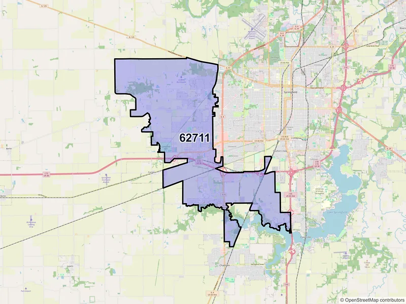 Map of ZIP Code 62711 — Springfield, IL