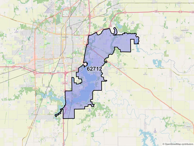 Map of ZIP Code 62712 — Springfield, IL