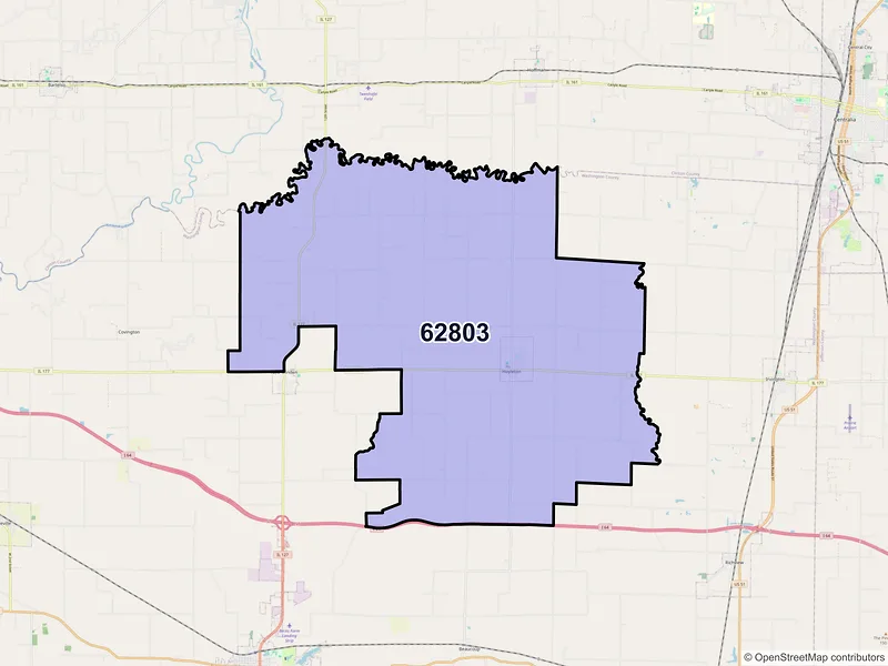 Map of ZIP Code 62803 — Hoyleton, IL