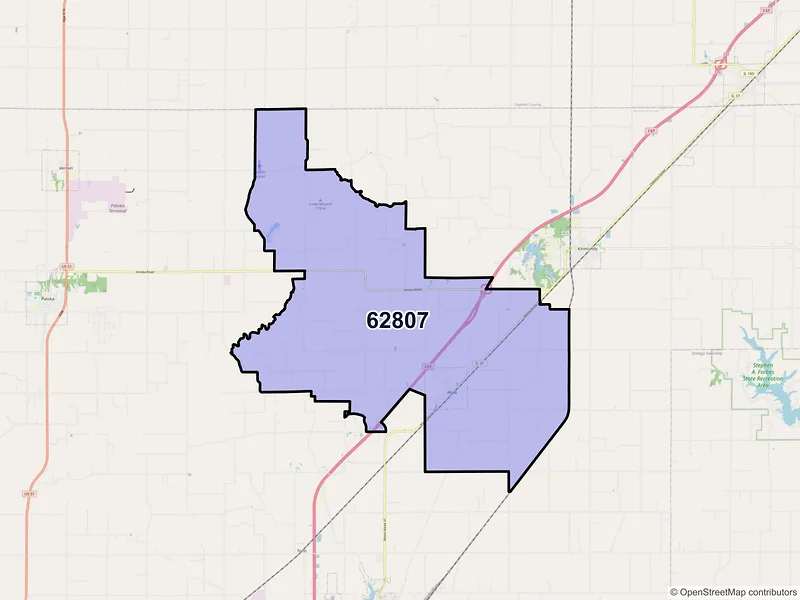 Map of ZIP Code 62807 — Alma, IL