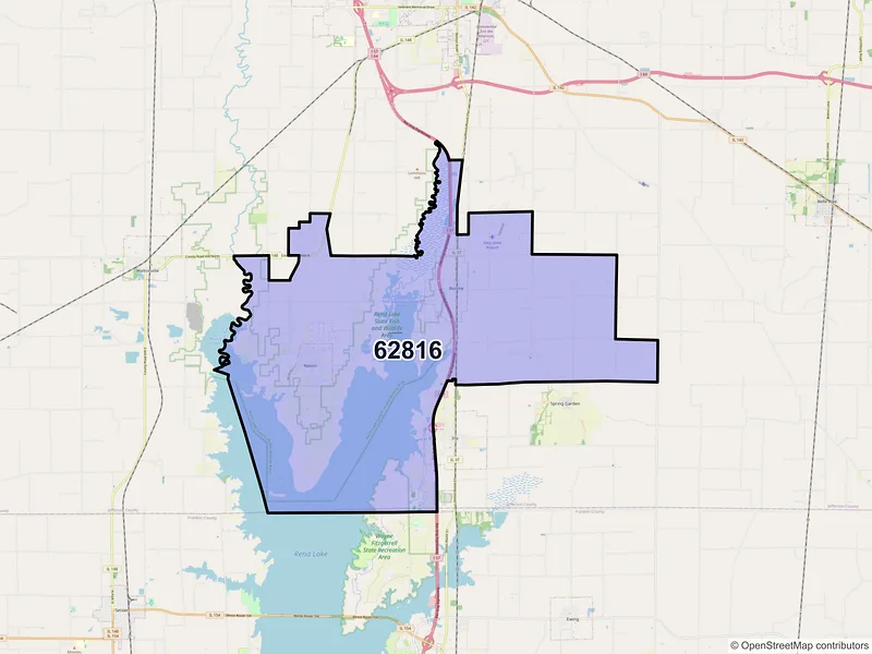 Map of ZIP Code 62816 — Bonnie, IL