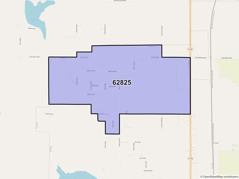 Map of Coello, Illinois and ZIP codes